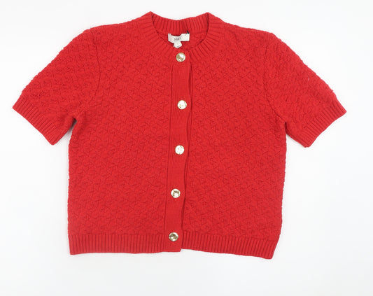 Marks and Spencer Women’s Red Short Sleeve Knit Cardigan Size S