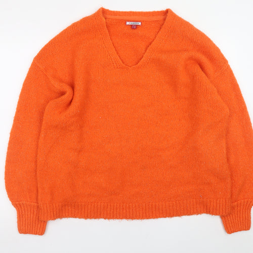 Joe Browns Women's Orange V-Neck Pullover Jumper Size 18