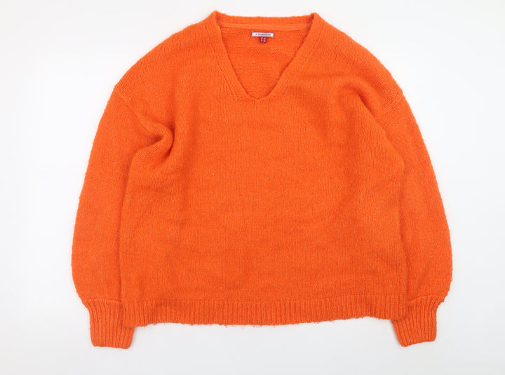 Joe Browns Women's Orange V-Neck Pullover Jumper Size 18