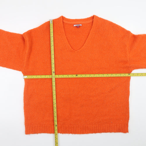 Joe Browns Women's Orange V-Neck Pullover Jumper Size 18