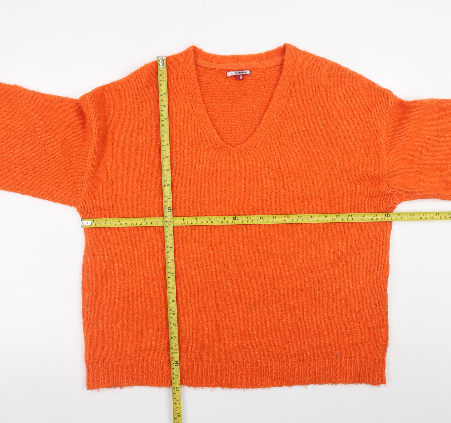 Joe Browns Women's Orange V-Neck Pullover Jumper Size 18