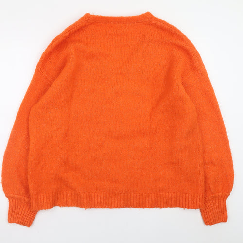 Joe Browns Women's Orange V-Neck Pullover Jumper Size 18