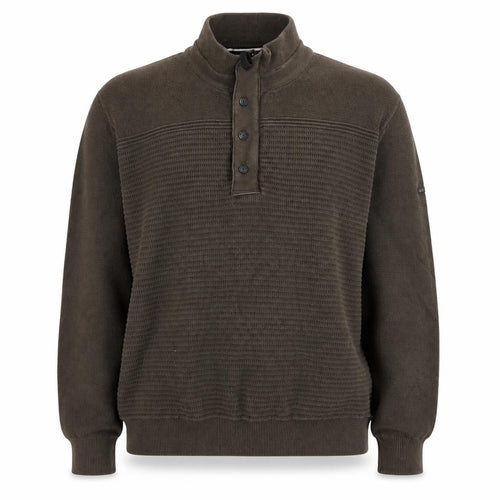Duck and Cover Men's Green XL Henley Jumper High Neck Cotton Knit