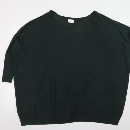 Vila Women’s Black Relaxed Knit Boat Neck Pullover Jumper One Size