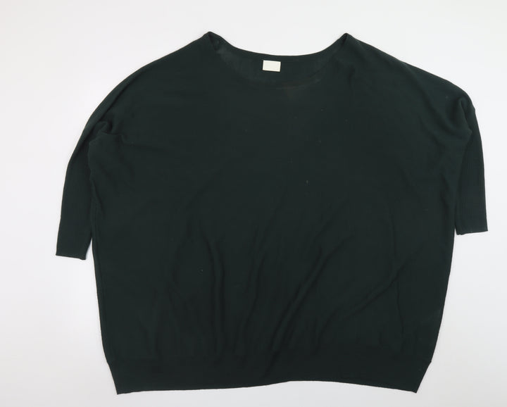 Vila Women’s Black Relaxed Knit Boat Neck Pullover Jumper One Size