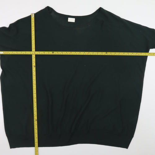 Vila Women’s Black Relaxed Knit Boat Neck Pullover Jumper One Size