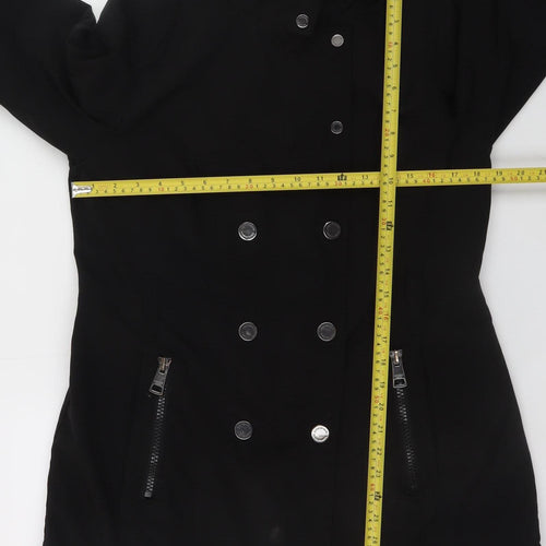 Andrew Marc Women's Black Faux Fur Hooded Parka Coat Size M