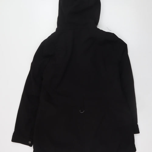 Andrew Marc Women's Black Faux Fur Hooded Parka Coat Size M