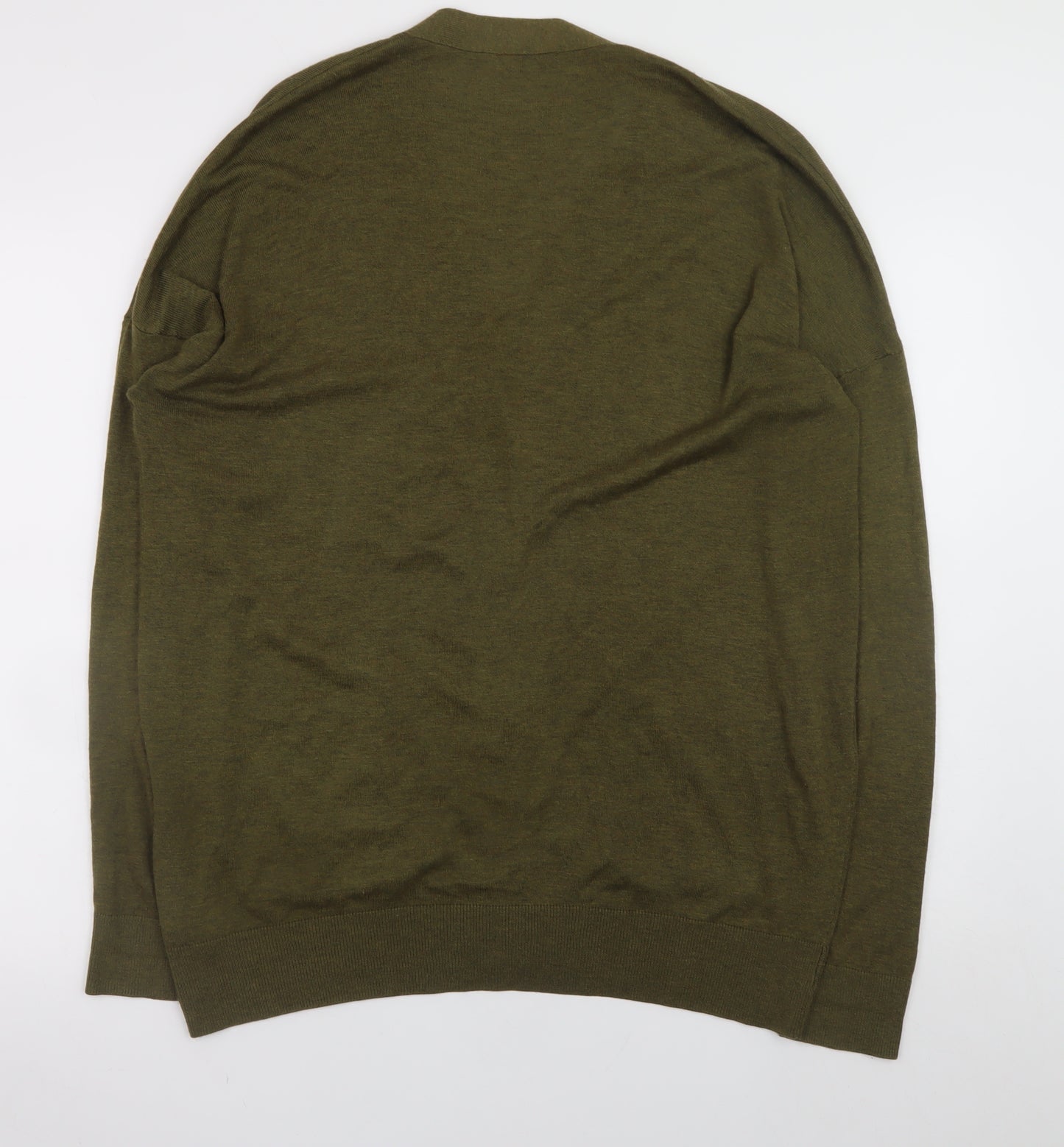 Warehouse Women’s Green V-Neck Long Sleeve Cardigan Size 12
