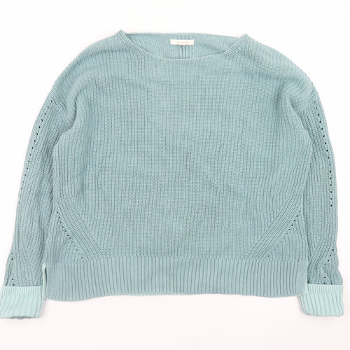 White Stuff Women’s Green Cotton Knit Jumper Size 14