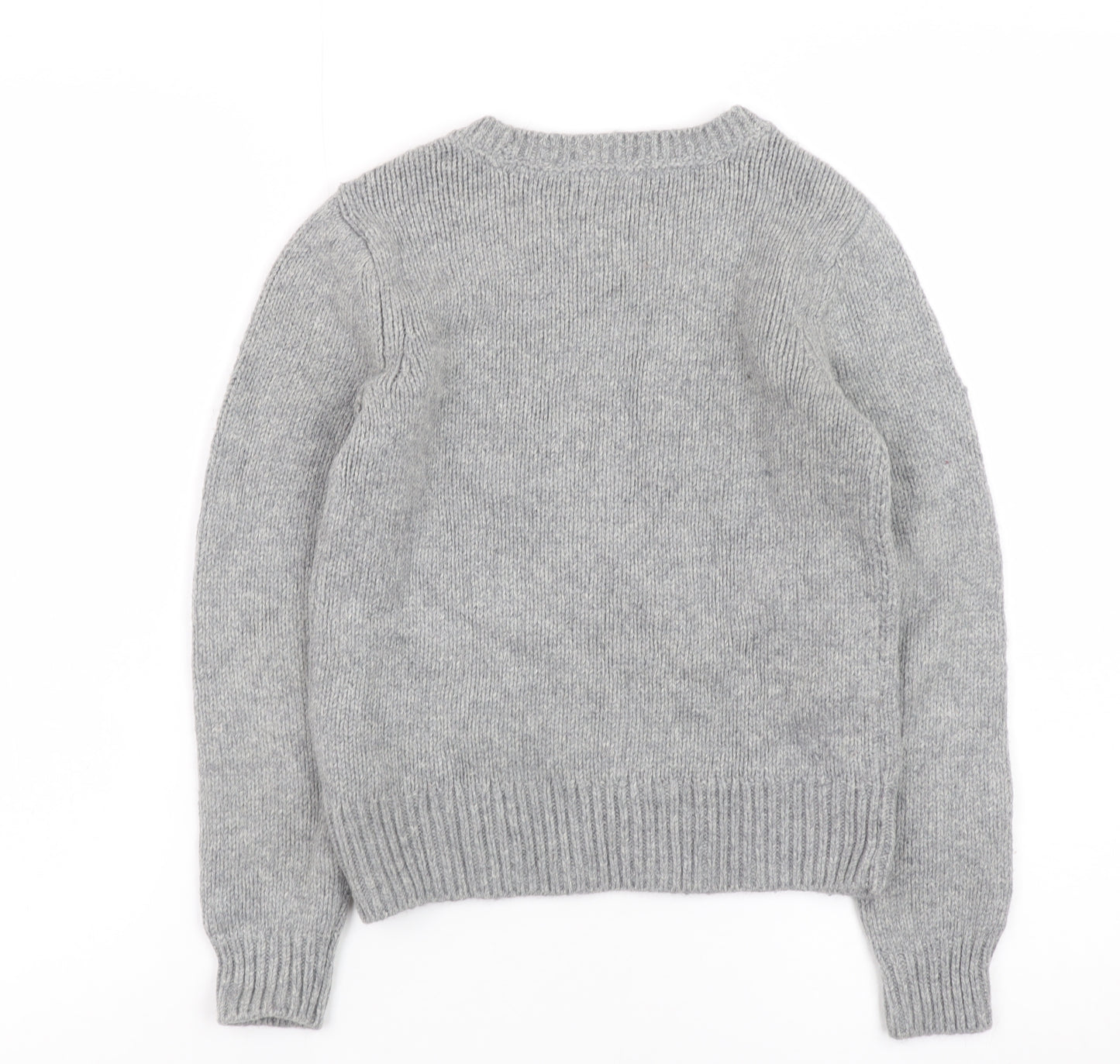 GapKids Boys Grey Penguin Jumper Medium (8) Crew Neck Winter Knit