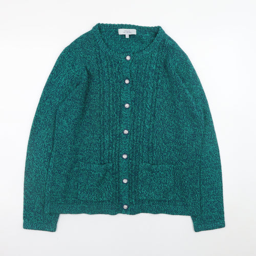 Honor Millburn Women’s Green Knit Button Cardigan Size 14-16