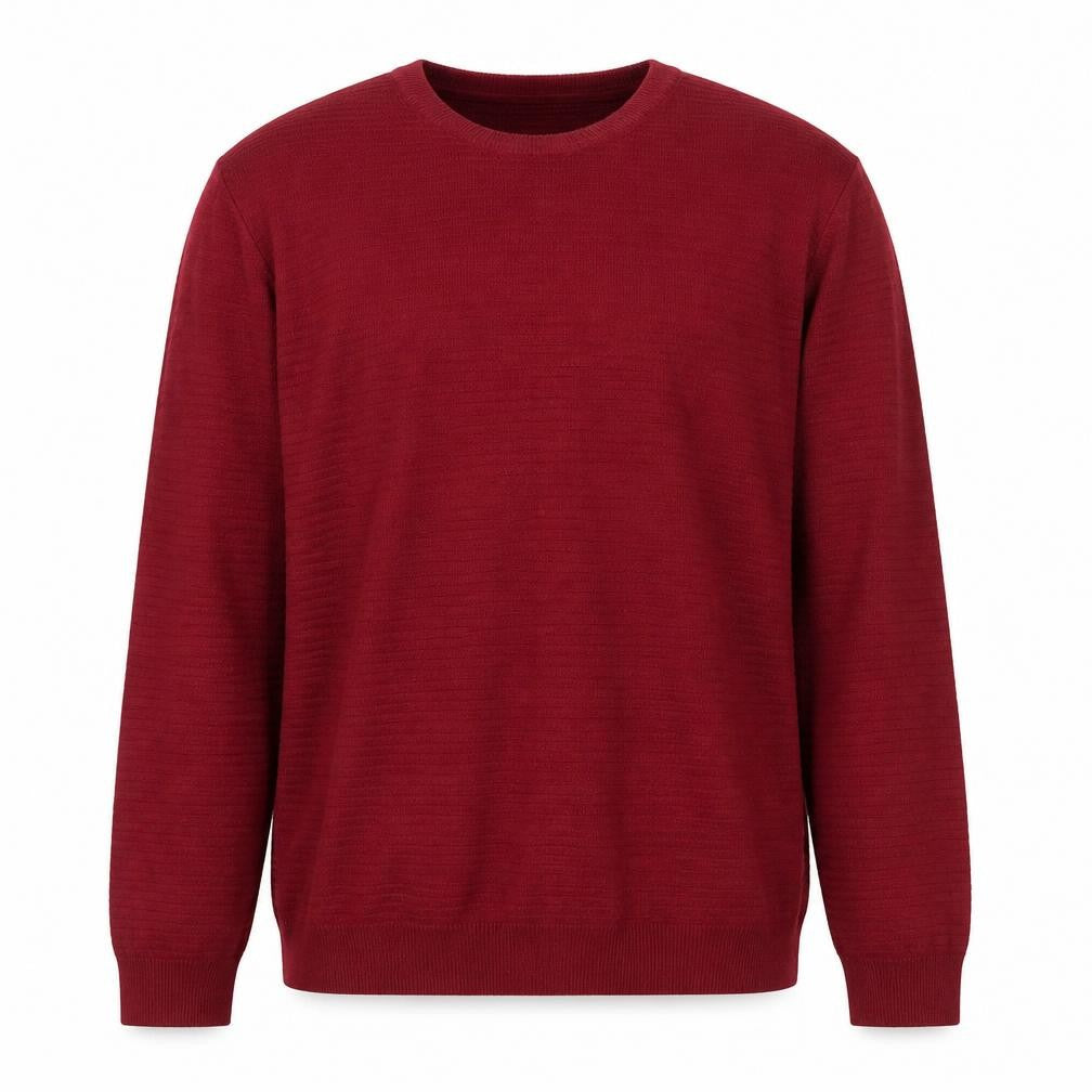 Marks and Spencer Men's Red Cotton Acrylic Crew Neck Jumper L
