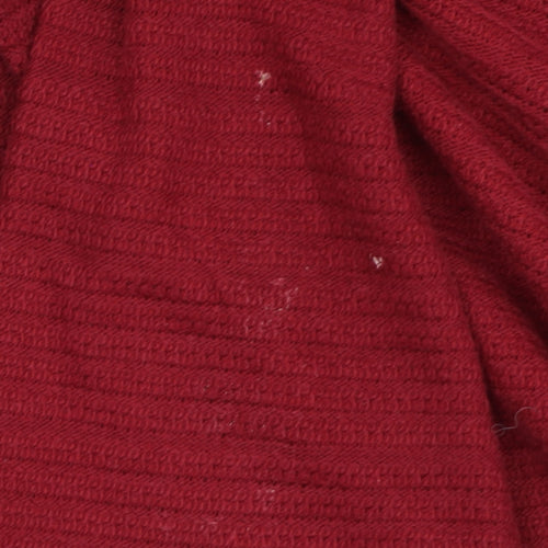 Marks and Spencer Men's Red Cotton Acrylic Crew Neck Jumper L