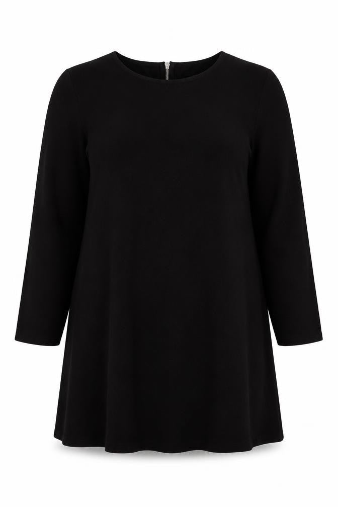 Front view of Wallis Women’s Black Long Sleeve Shift Dress, size UK 18