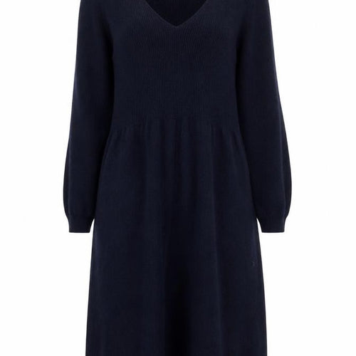 Joules Women’s Navy Jumper Dress Size 14 V-Neck Knit Long Sleeve