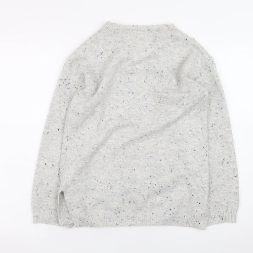 Marks and Spencer Womens Grey V-Neck Knit Jumper XS