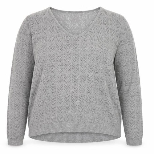 Maison de Nimes Women’s Grey V-Neck Knit Jumper Size 16