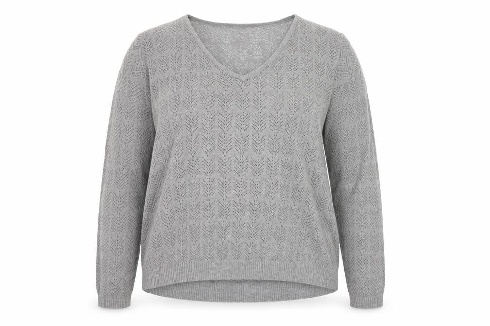 Maison de Nimes Women’s Grey V-Neck Knit Jumper Size 16