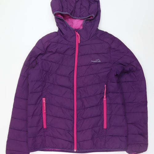 Freedom Trail Women's Purple Hooded Puffer Jacket Size 12