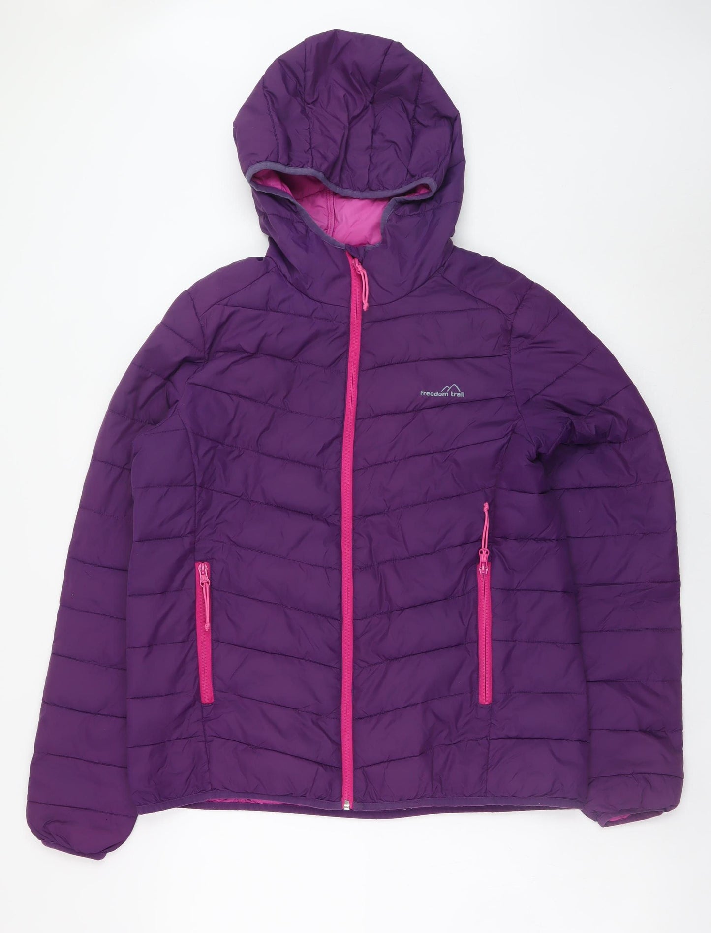 Freedom Trail Women's Purple Hooded Puffer Jacket Size 12