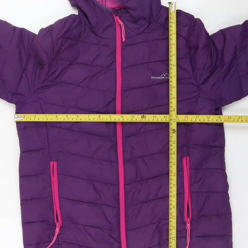 Freedom Trail Women's Purple Hooded Puffer Jacket Size 12