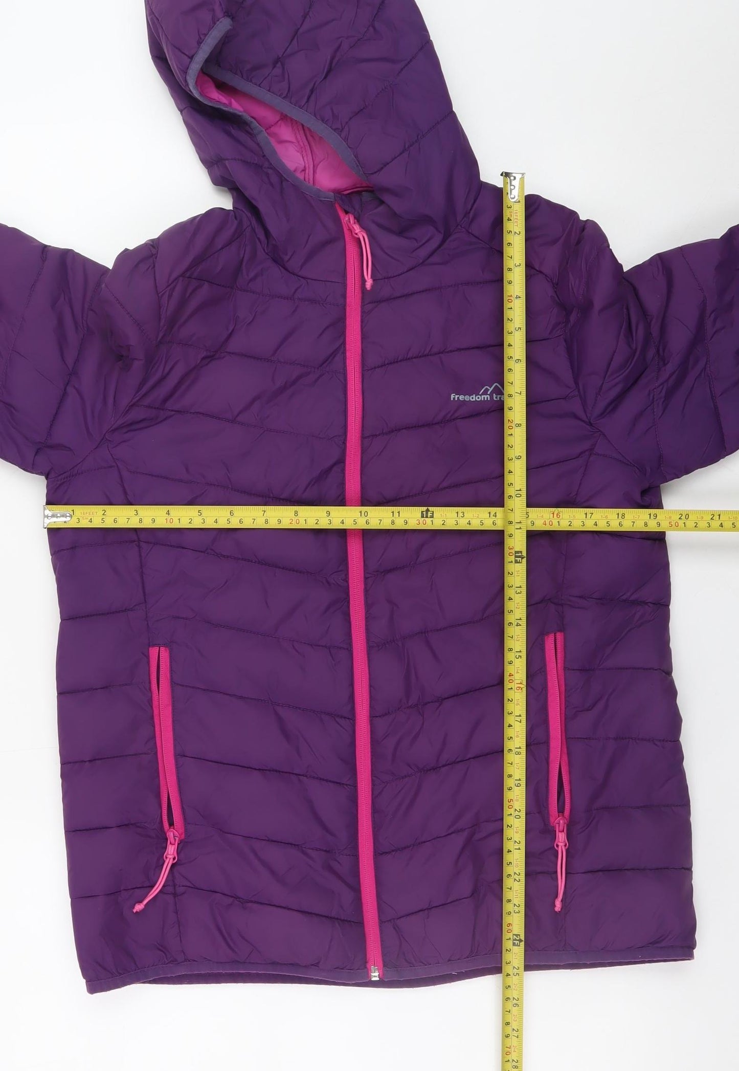 Freedom Trail Women's Purple Hooded Puffer Jacket Size 12