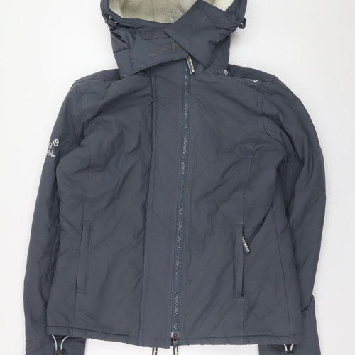 Superdry Men's Grey Windcheater Hooded Jacket Size M Windproof Outdoor