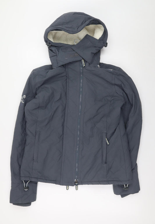 Superdry Men's Grey Windcheater Hooded Jacket Size M Windproof Outdoor