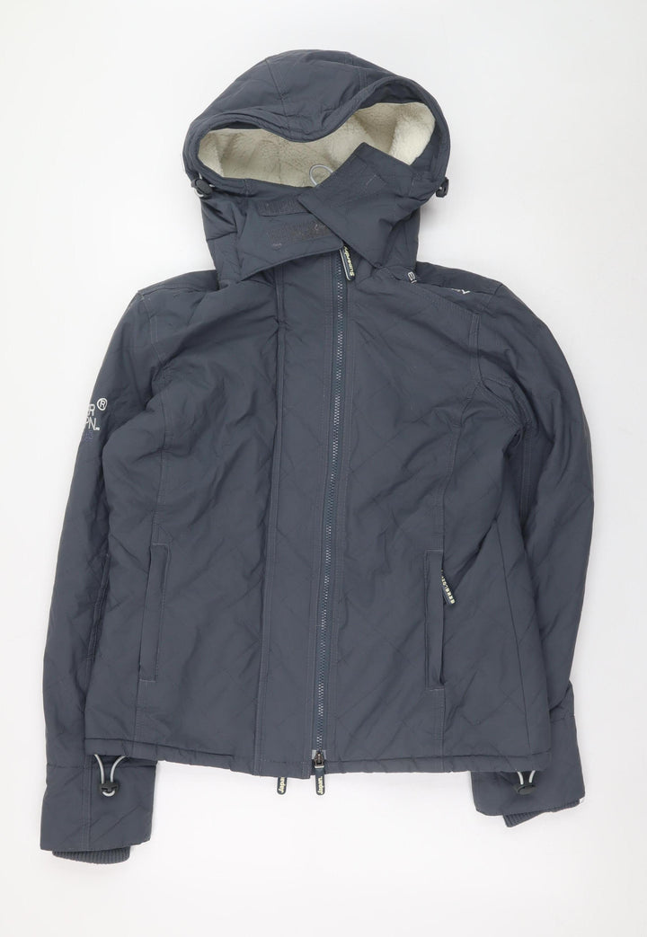 Superdry Men's Grey Windcheater Hooded Jacket Size M Windproof Outdoor