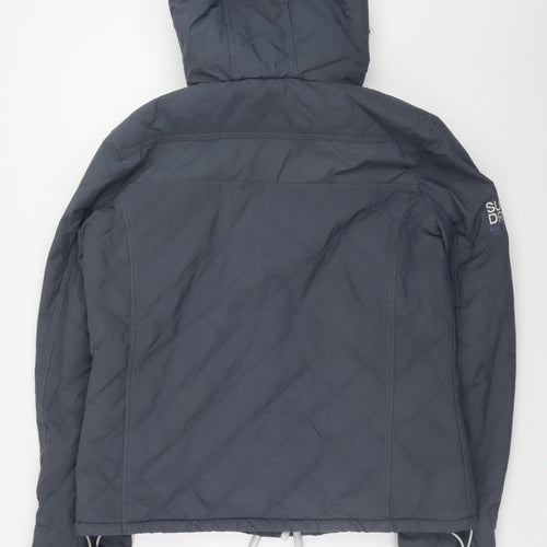 Superdry Men's Grey Windcheater Hooded Jacket Size M Windproof Outdoor