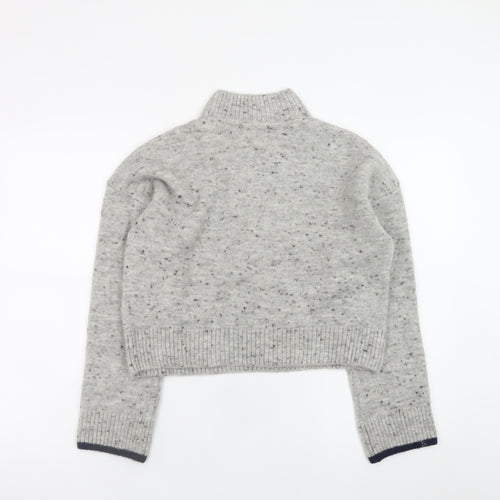 Next Womens Grey Mock Neck Wool Blend Jumper Size S Etoile Knit
