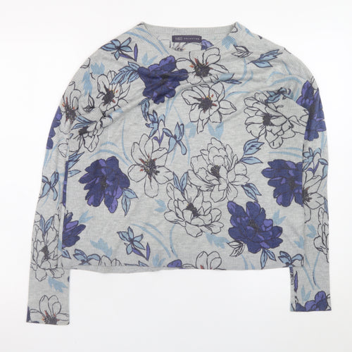 Marks and Spencer Women’s Grey Floral Crew Neck Jumper Size 12