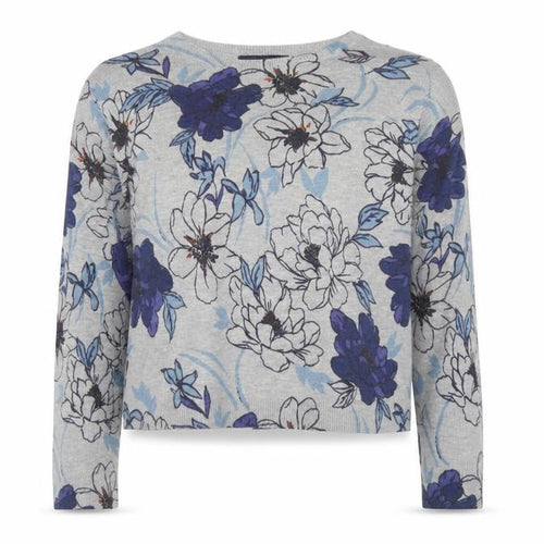 Marks and Spencer Women’s Grey Floral Crew Neck Jumper Size 12