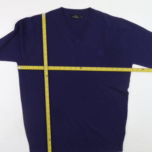 Jeff Banks Men’s Blue Acrylic V-Neck Jumper Size L
