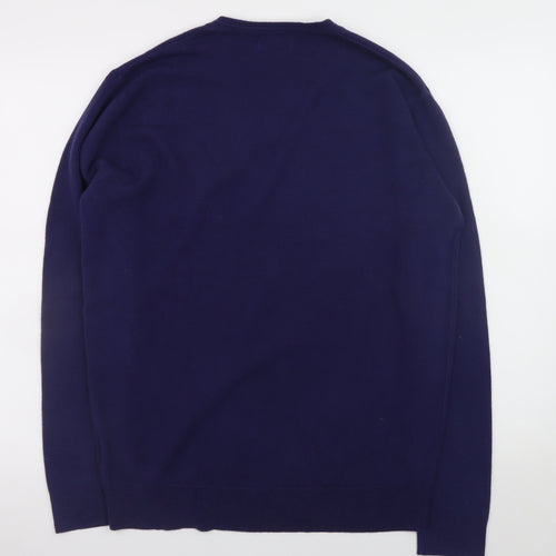 Jeff Banks Men’s Blue Acrylic V-Neck Jumper Size L