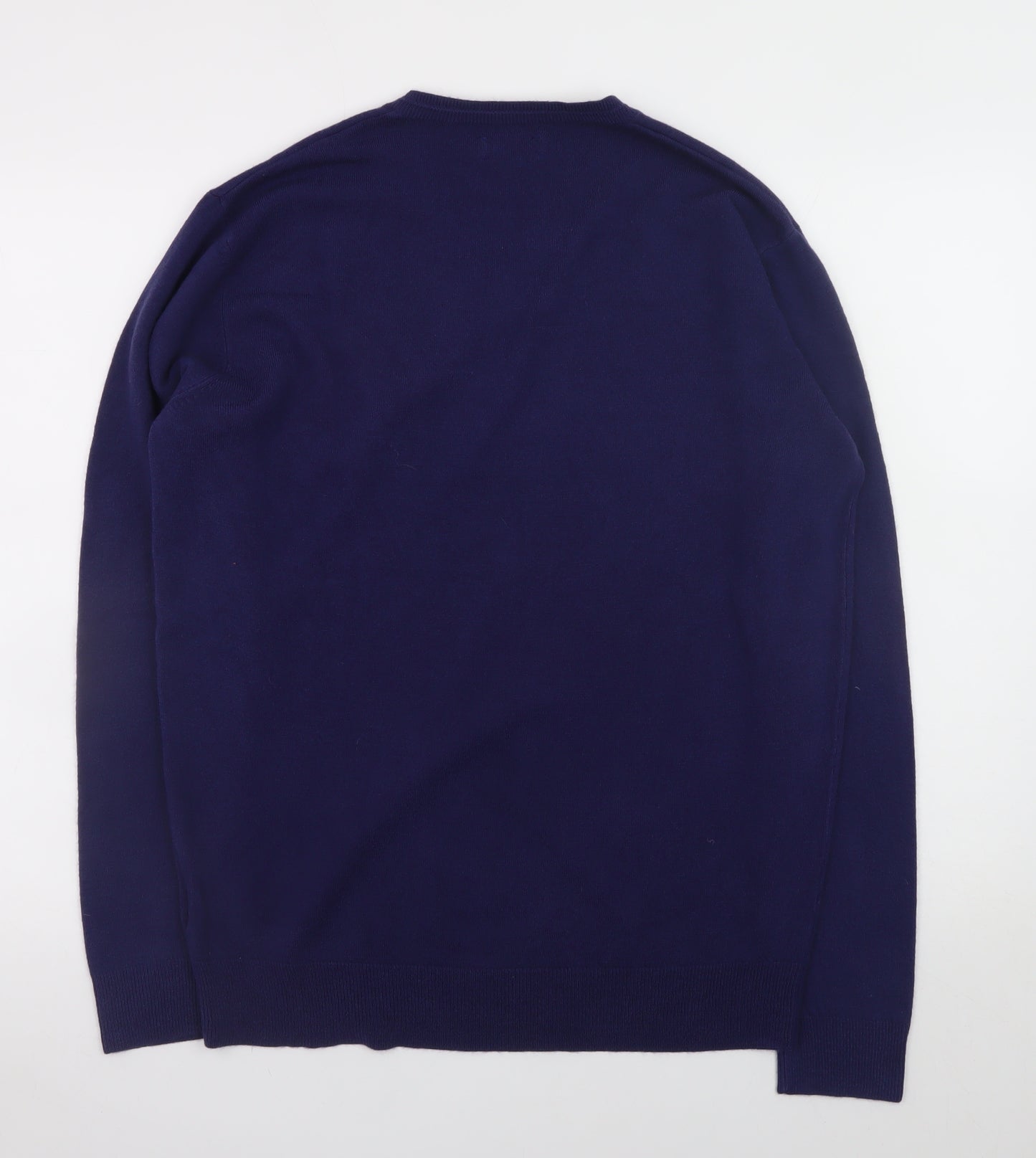 Jeff Banks Men’s Blue Acrylic V-Neck Jumper Size L