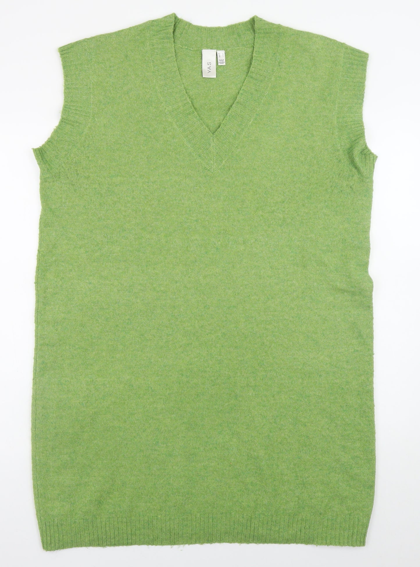 Y.A.S Women’s Green Knit Sleeveless V-Neck Slip Dress Size L