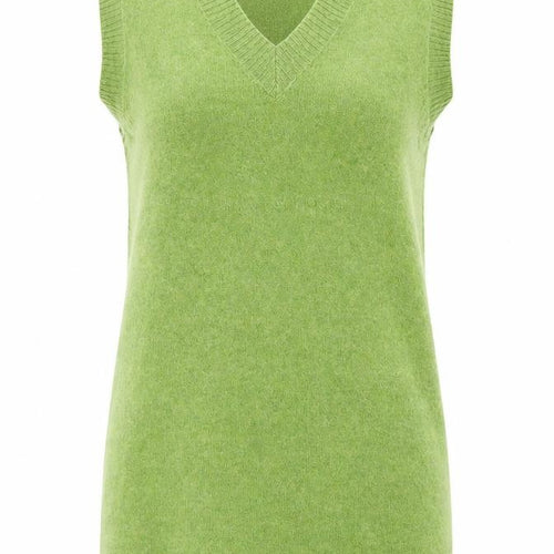 Y.A.S Women’s Green Knit Sleeveless V-Neck Slip Dress Size L