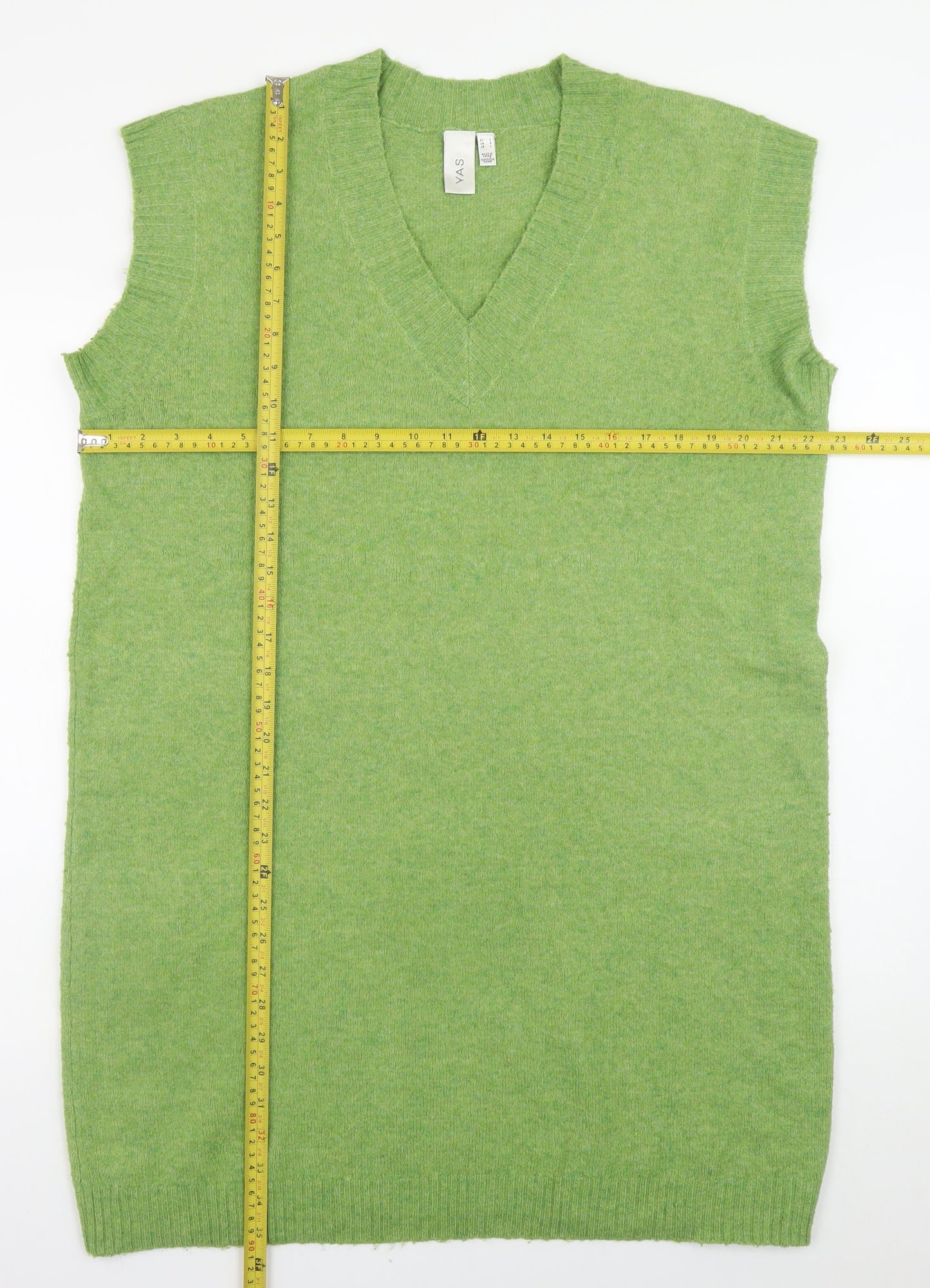 Y.A.S Women’s Green Knit Sleeveless V-Neck Slip Dress Size L