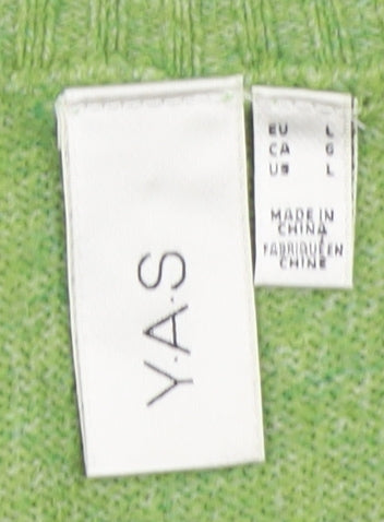 Y.A.S Women’s Green Knit Sleeveless V-Neck Slip Dress Size L
