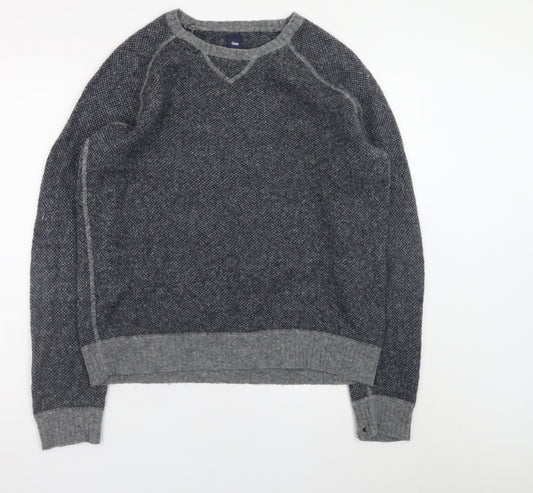 Gap Men’s Grey Wool Blend Crew Neck Pullover Jumper M
