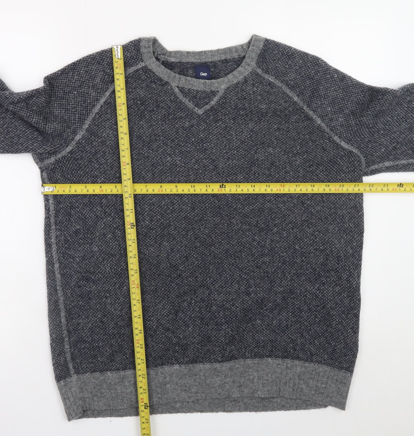 Gap Men’s Grey Wool Blend Crew Neck Pullover Jumper M