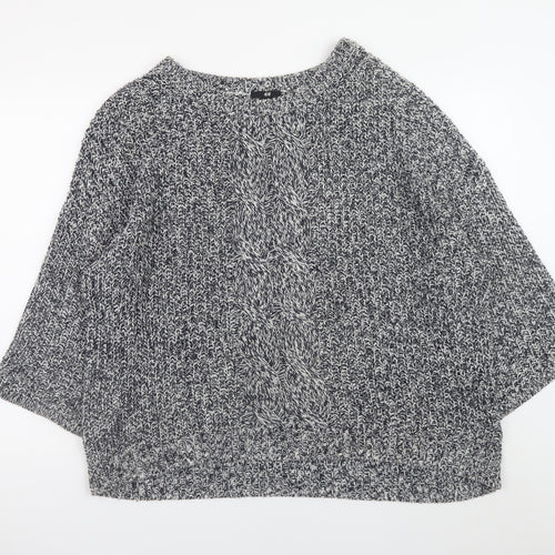 H&M Men’s Grey Cable-Knit Cotton Acrylic Jumper M