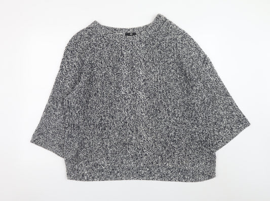 H&M Men’s Grey Cable-Knit Cotton Acrylic Jumper M