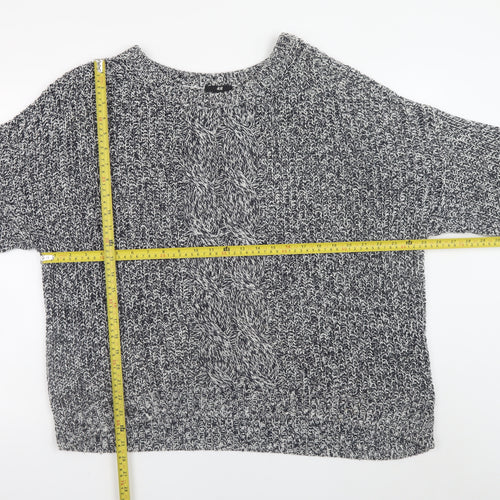 H&M Men’s Grey Cable-Knit Cotton Acrylic Jumper M