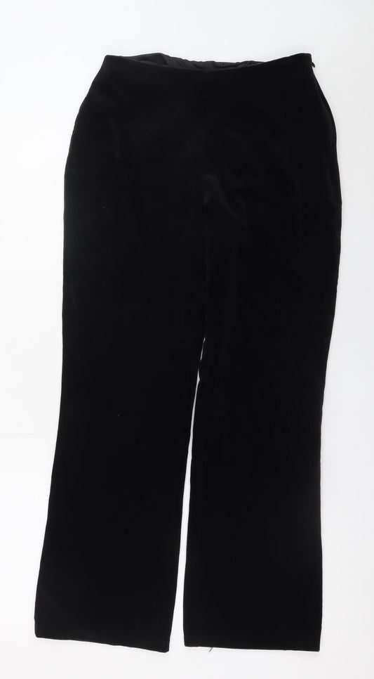 Marks and Spencer Women's Black Velvet Stretch Trousers UK 10