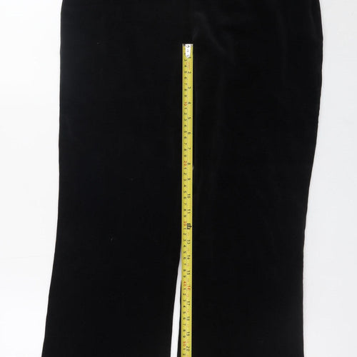 Marks and Spencer Women's Black Velvet Stretch Trousers UK 10