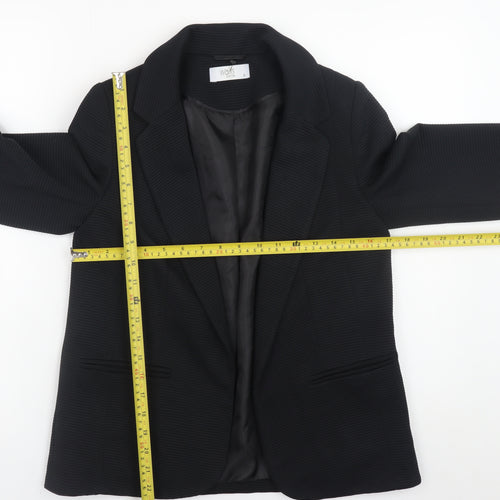 Wallis Women's Black Blazer Jacket UK 8 Classic Mid-Length Lined