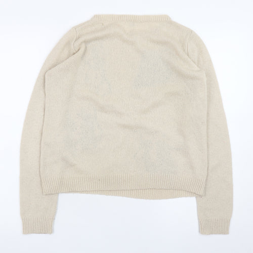 River Island Womens Beige Penguin Wool Blend Jumper Size 10